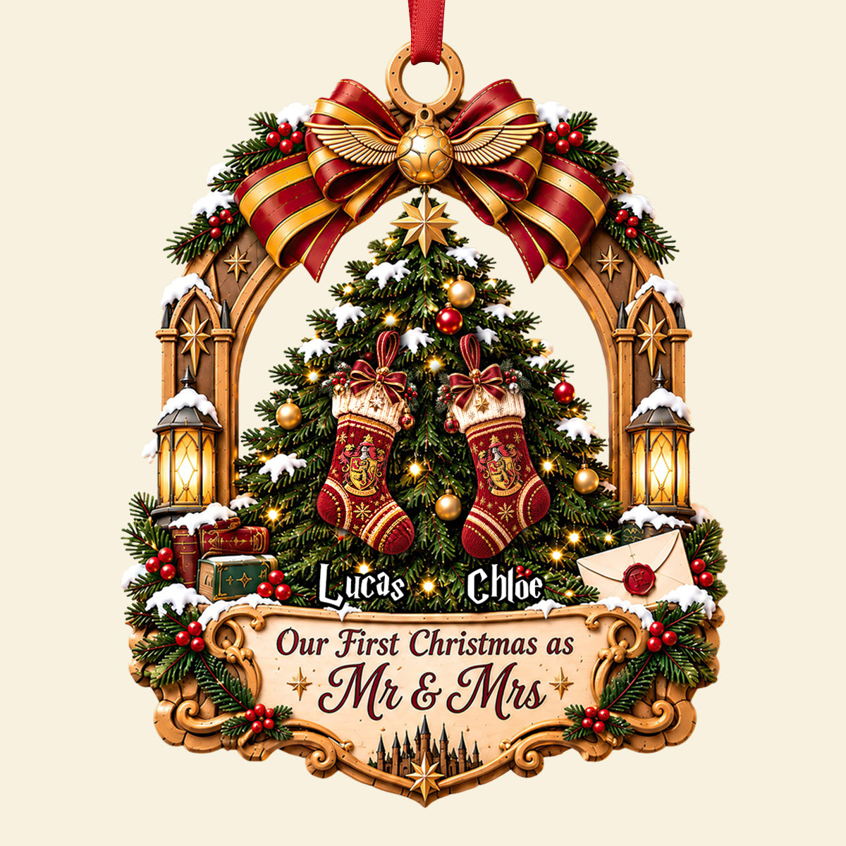 Our First Christmas Together Acrylic Ornament - Personalized Christmas Gifts For Couples 04todt221026-Homacus