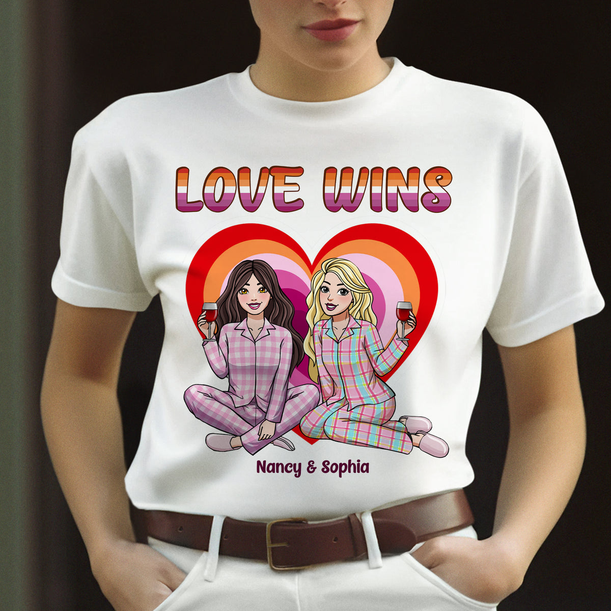 Personalized Gifts For Couple Shirt 06htpu210624hh LGBT Lesbians Couple Barbie Theme-Homacus
