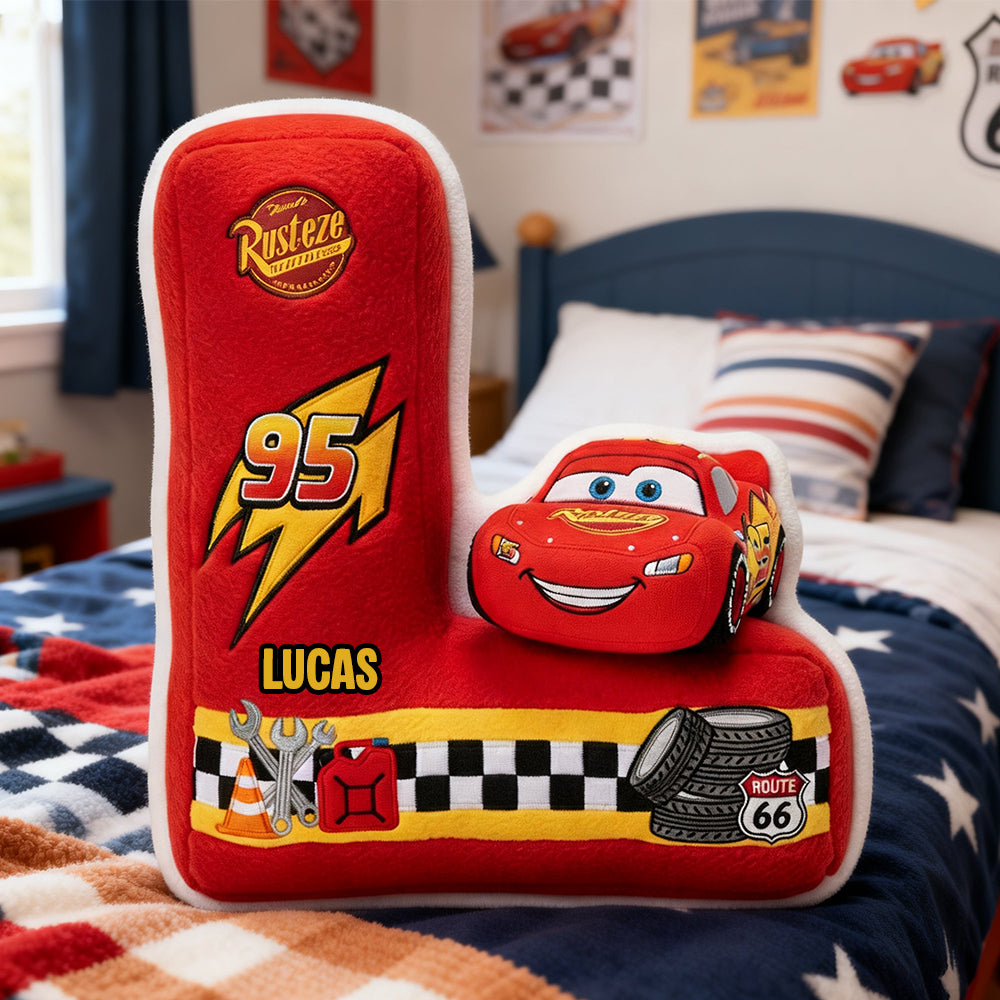 Racing Alphabet Initial Letters Custom Shape Pillow - Personalized Gifts For Kids 01natn081225-Homacus