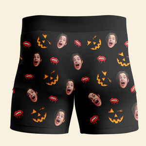 Custom Photo Gifts For Couple Boxer Briefs Halloween Pumpkin Smash Just Tip 03XQDT010824-Homacus