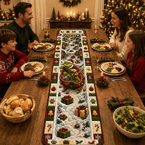 Festive Winter Quilted Table Runner - Personalize Gifts For Christmas 03hadt150826-Homacus