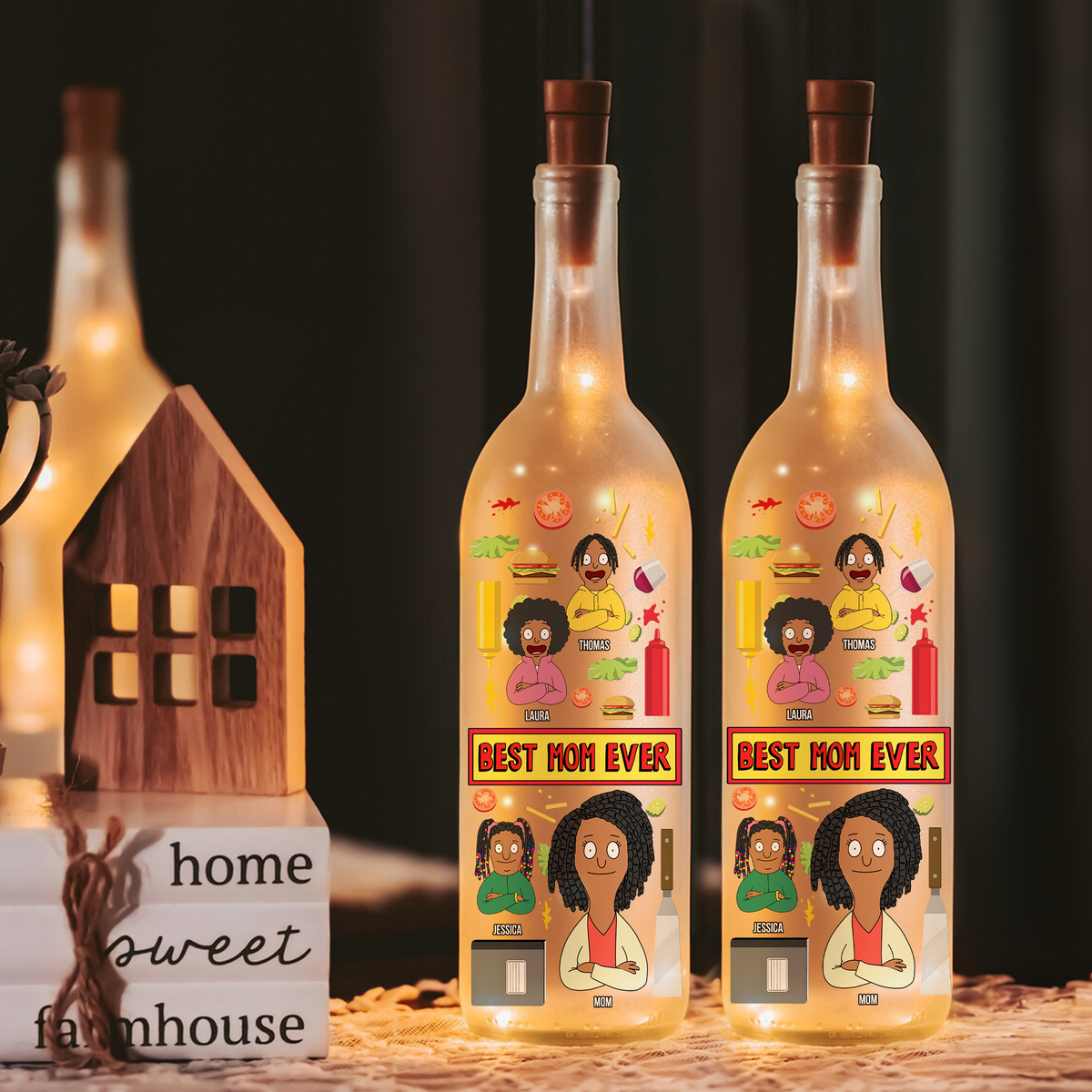 Personalized Gifts For Mom Bottle Lamp 01topu140225hg Best Mom Ever-Homacus