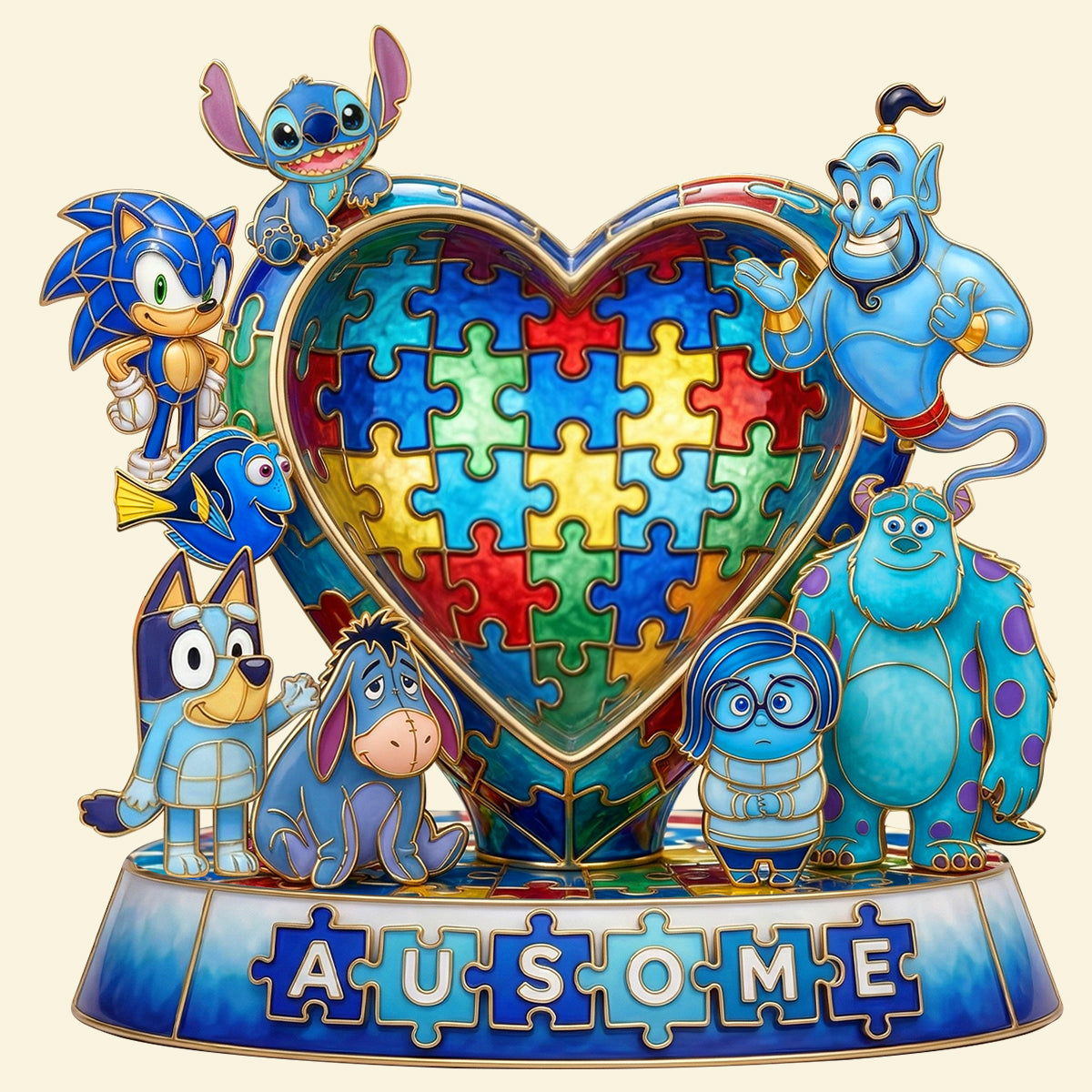 Ausome Gang Acrylic Plaque - Custom Photo Gifts For Autism Kids 03qhtn020426-Homacus