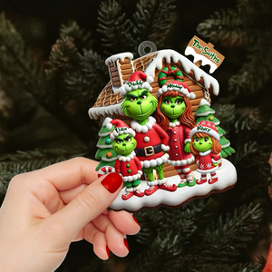 Personalized Gifts For Family Acrylic Ornament, Green Cartoon Character 01TGPU261124-Homacus