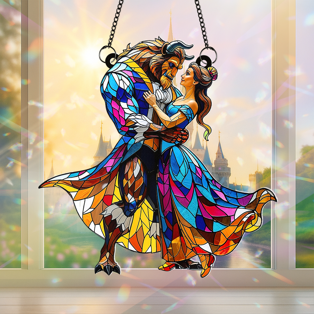 Personalized Gifts For Couple Suncatcher Ornament, Fairy Tale Romantic 06TGPU090725-Homacus