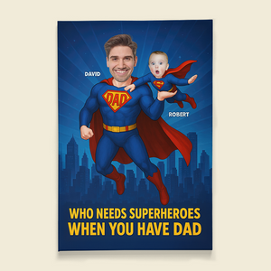 Super Dad Canvas Print - Custom Photo Gifts For Dad 02topu210525-Homacus