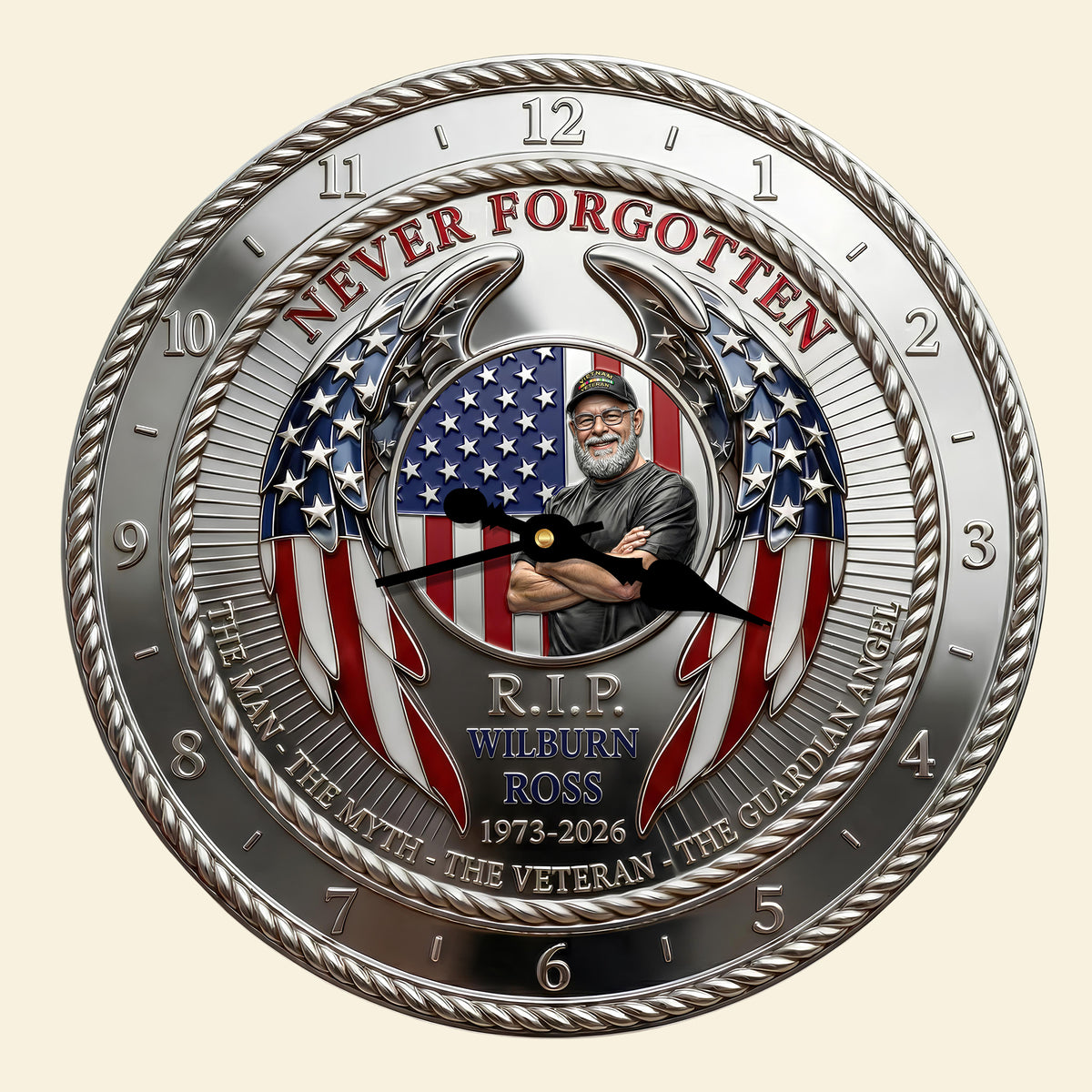 Veteran In Heaven Wall Clock - Personalized Keepsake To Remember Lost Veteran 04QHDT200126-Homacus