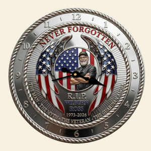 Veteran In Heaven Wall Clock - Personalized Keepsake To Remember Lost Veteran 04QHDT200126-Homacus