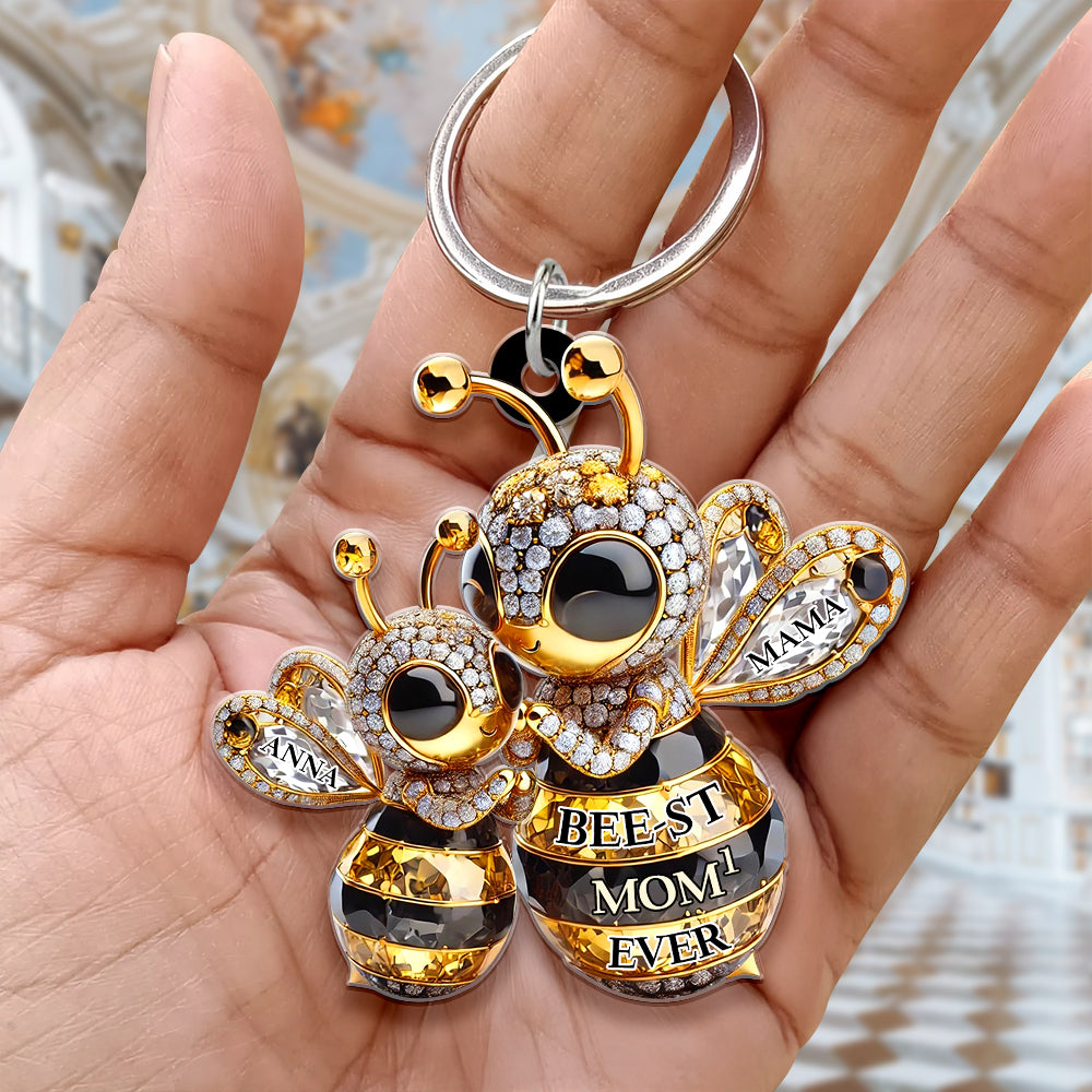 Personalized Gifts For Bee Mom Keychain Bee-st Mom 01TGDT310325-Homacus