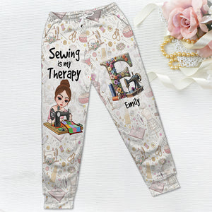 Personalized Gifts For Sewing Lovers 3D Sweatpants Custom Alphabet Letter-Homacus