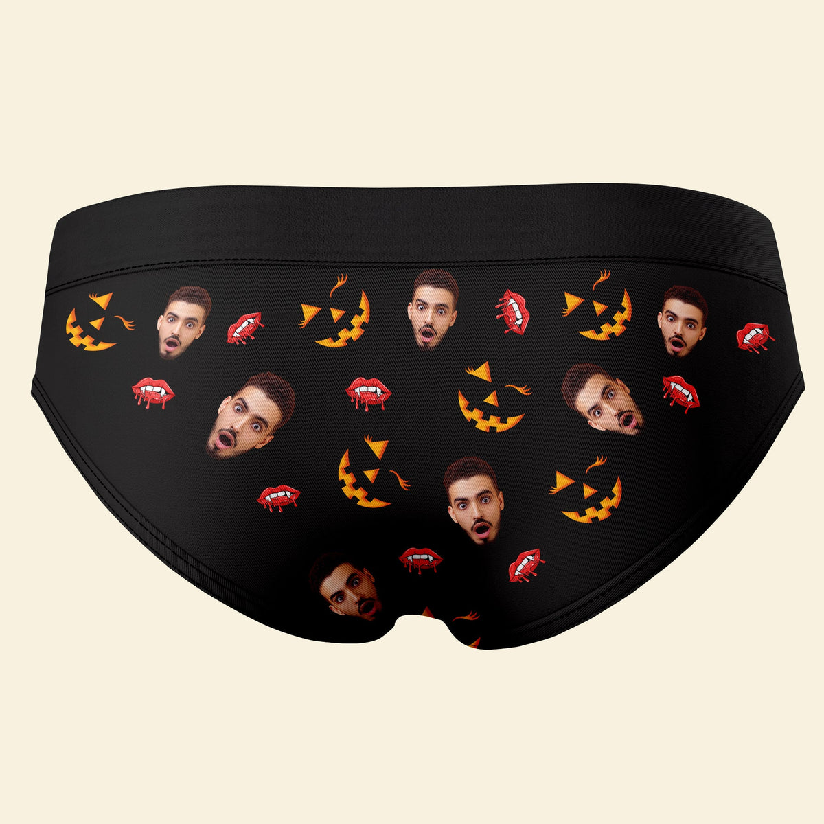 Custom Photo Gifts For Couple Boxer Briefs Halloween Pumpkin Smash Just Tip 03XQDT010824-Homacus