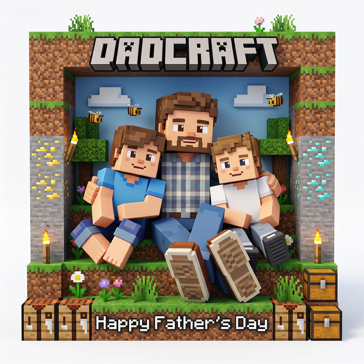 Pixel Dad Acrylic Plaque - Personalized Custom Photo Gift For Dad 02NATN160426-Homacus