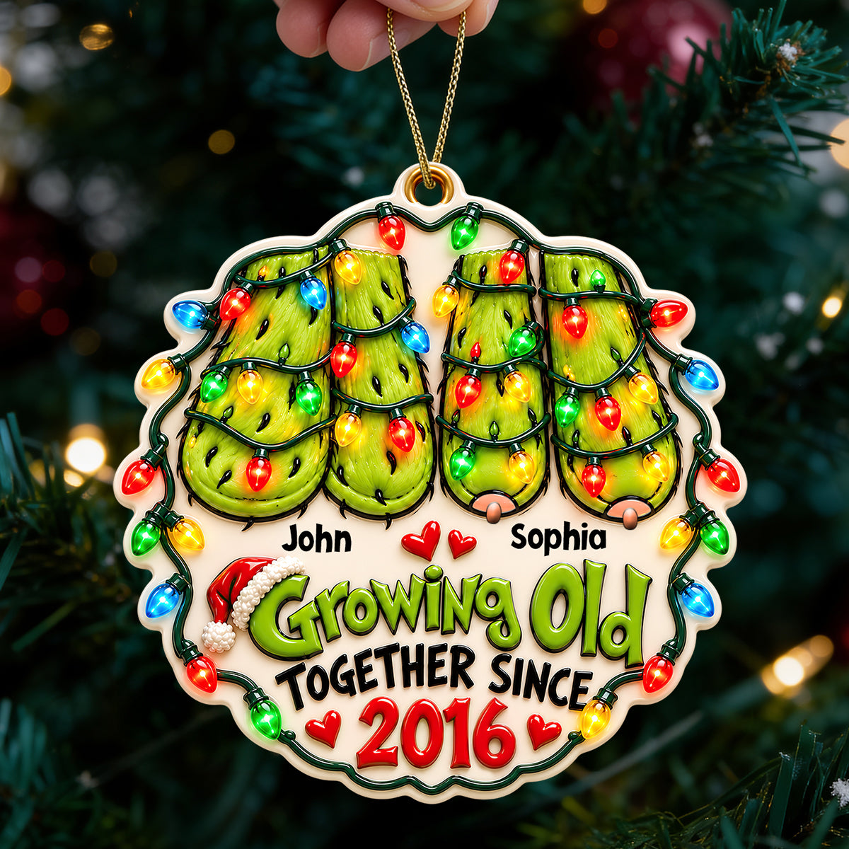 Old Furry Naughty Couple Ornament - Personalized Christmas Gifts For Couples 05nadt191026-Homacus