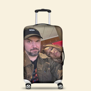 Custom Photo Luggage Cover, Funny Couple Gift For Upcoming Trips 02qhqn060724-Homacus