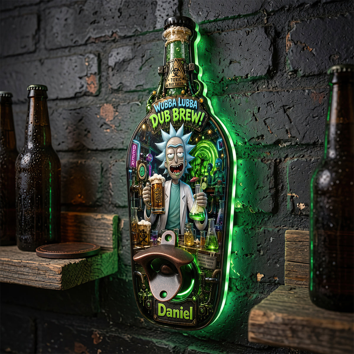 Crazy Scientist Wooden Wall Hanging Bottle Opener - Personalized Gifts 02hadt200726-Homacus
