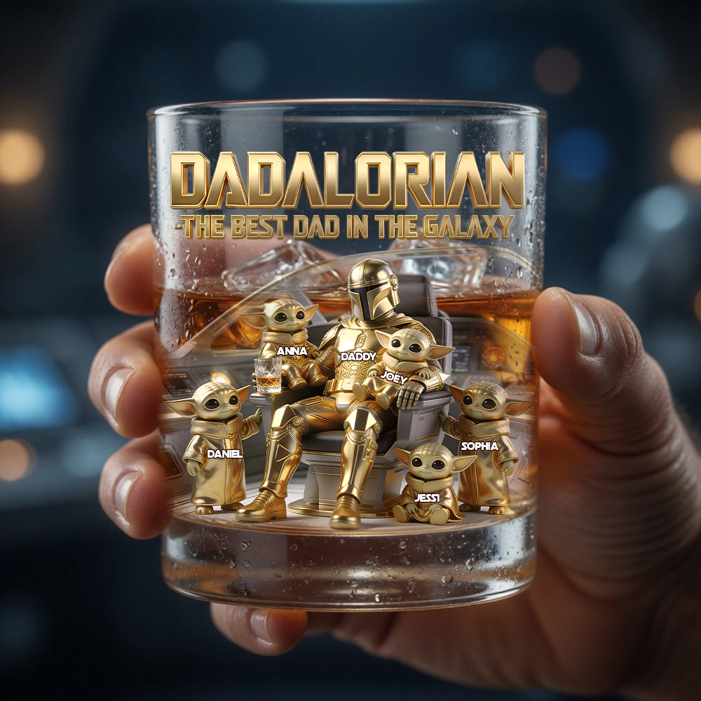 Legendary Space Dad Round Glass - Personalized Gifts For Dads 01PGLU300426-Homacus