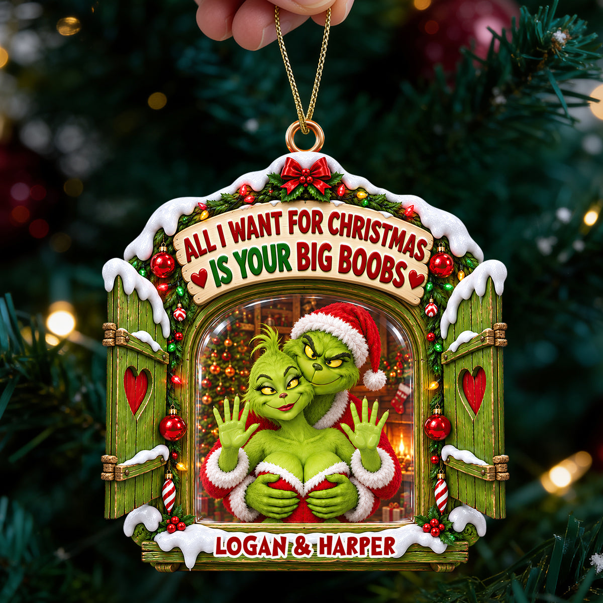 Cheeky Couple Holiday Ornament - Personalized Christmas Gifts For Couple 07ohdt071026-Homacus
