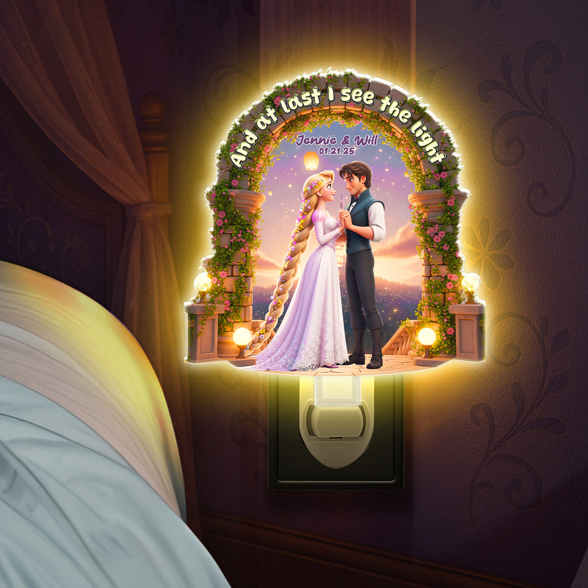 Fairy Tale Love Acrylic Night Light Personalized Gift For Couple 03PGLU280625-Homacus