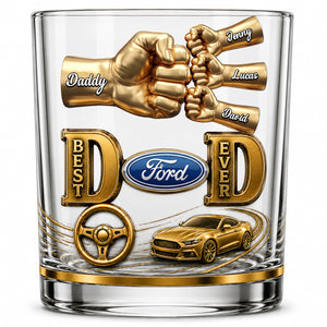 Muscle Car Dad Round Glass - Personalized Gift For Dads 03NATN220526-Homacus