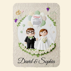 Romantic Couple Wedding Blanket Personalized Gifts For Couple 05OHDT250625-Homacus