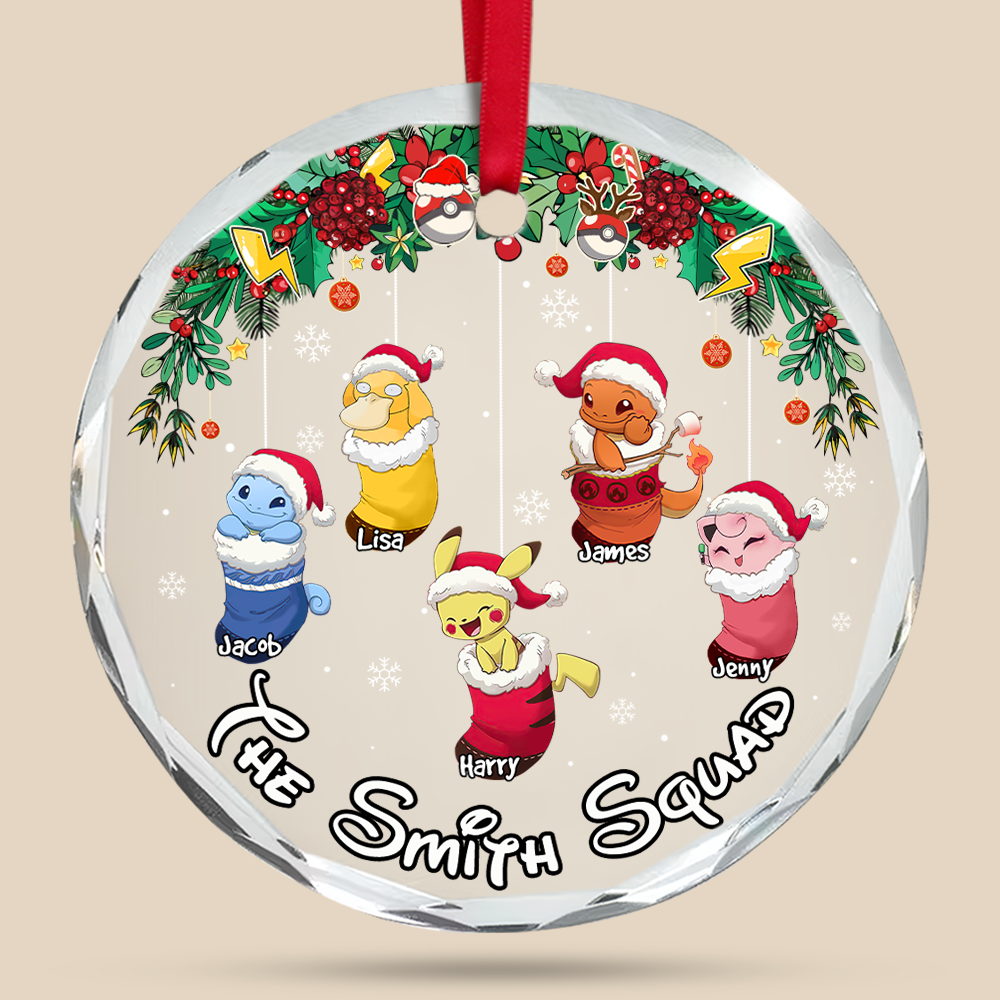 Stocking Family Ornament - Game Mascot Kids - Personalized Gifts For Game Family-Homacus