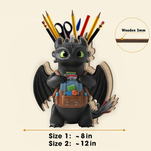 Mythical Creature Wooden Pen Holder – Personalized Gifts For Fantasy Fans 01tgqn290725-Homacus