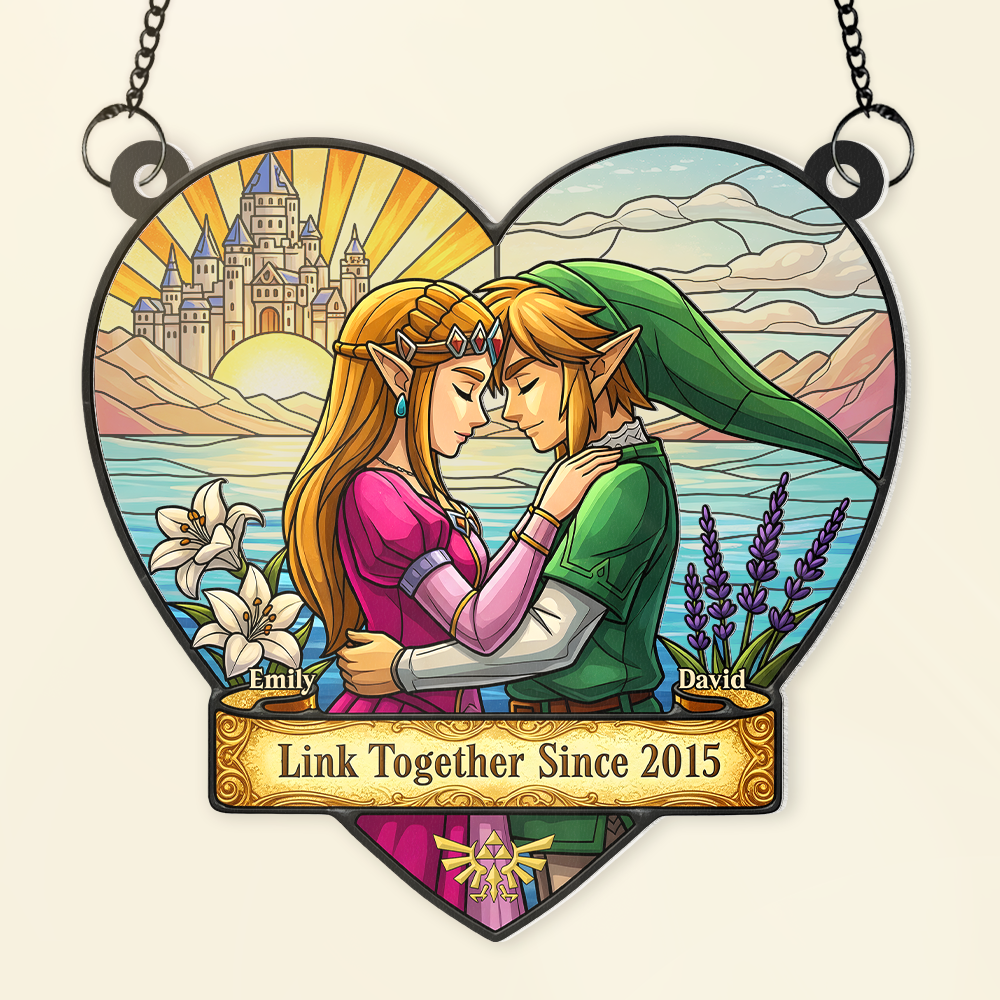 Couple Link Window Hanging Suncatcher Ornament - Personalized Gifts For Couple 02napu110625-Homacus