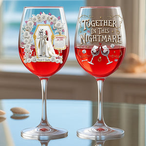 Gothic Wedding Wine Glass - Personalized Gifts For Couple 03ohqn060825-Homacus