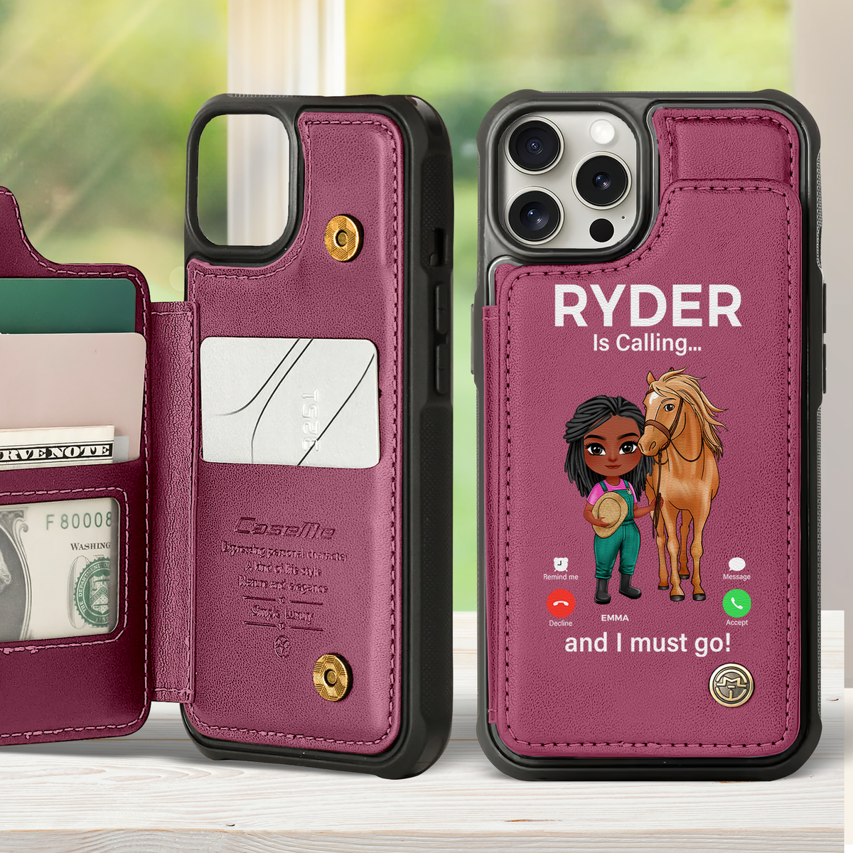 Personalized Gifts For Horse Lovers 04acpu190325 Leather Flip Wallet Phone Case-Homacus