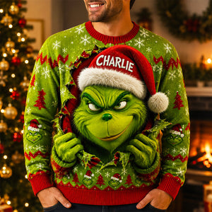 Mischievous Santa Hat Shirt Personalized Christmas Gifts 05OHDT170826-Homacus