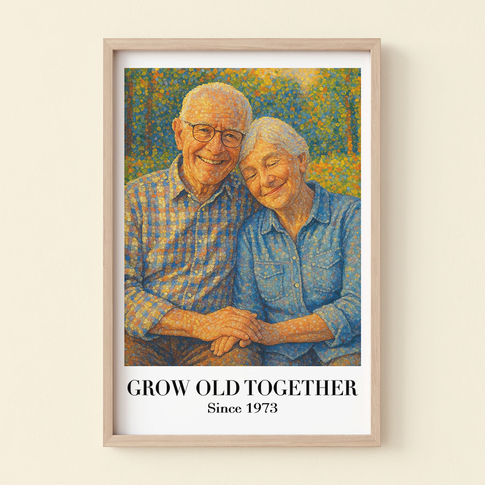Pointillism Art Couple Poster Custom Photo Gifts For Couple 01OHDT230725-Homacus