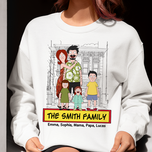 Personalized Gifts For Family Shirt Cartoon Family 05ACPU120225HG-Homacus