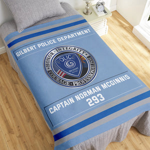 Police Department Blanket - Custom Police Department Logo Gifts For Police & Law Enforcement With Name, Number Tag 07qhqn311024-Homacus