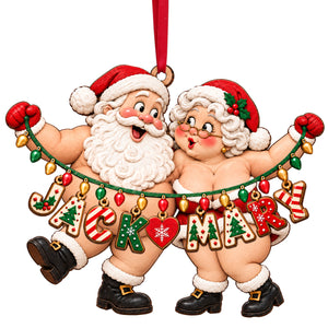 Name Art Fun Santa Couple Ornament - Personalized Christmas Gifts For Couples 02qhtn151026-Homacus