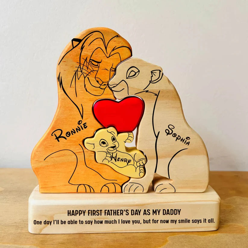 Lion Family Wooden Puzzle Gift For Family 01acxx290425-Homacus