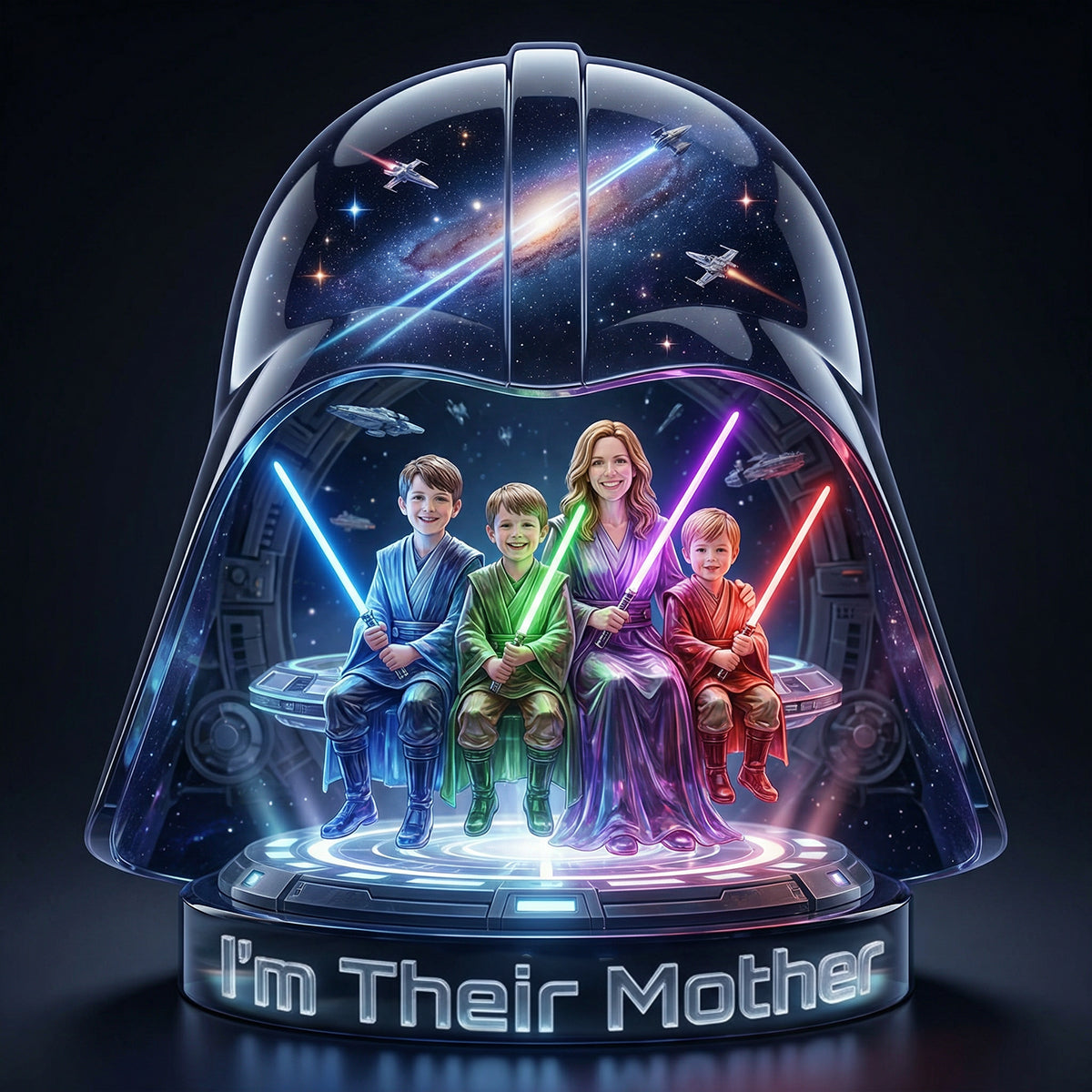 Universe Family Lightbox - Custo Photo Gifts For Family Custom Shape Acrylic Light Box 01NATN310326-Homacus