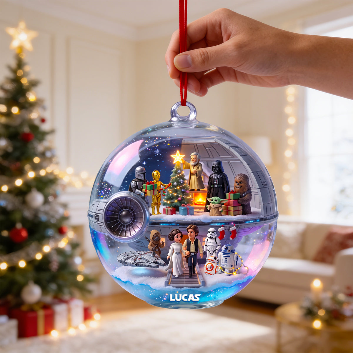 Christmas Far Away Acrylic Ornament, Personalized Gifts 03qhdt270826