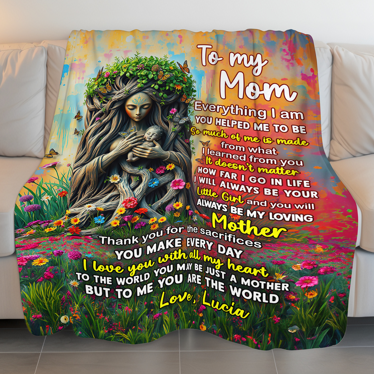 Personalized Gifts For Mom Blanket 02hupu170225 You Are The World-Homacus