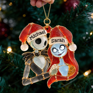 Love Till Death Sea Glass Effect Christmas Ornament, Personalized Gifts For Couple 07qhdt131026