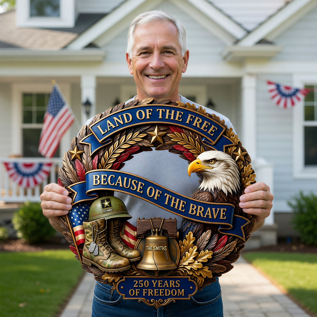 Land Of The Free - Celebrate America 250th Anniversary Acrylic Sign - Personalized Gifts For Veterans 04pgqn200626