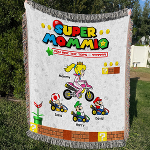 Personalized Gifts For Mom Woven Blanket Mother's Day Super Mom 07ACHU030425-Homacus