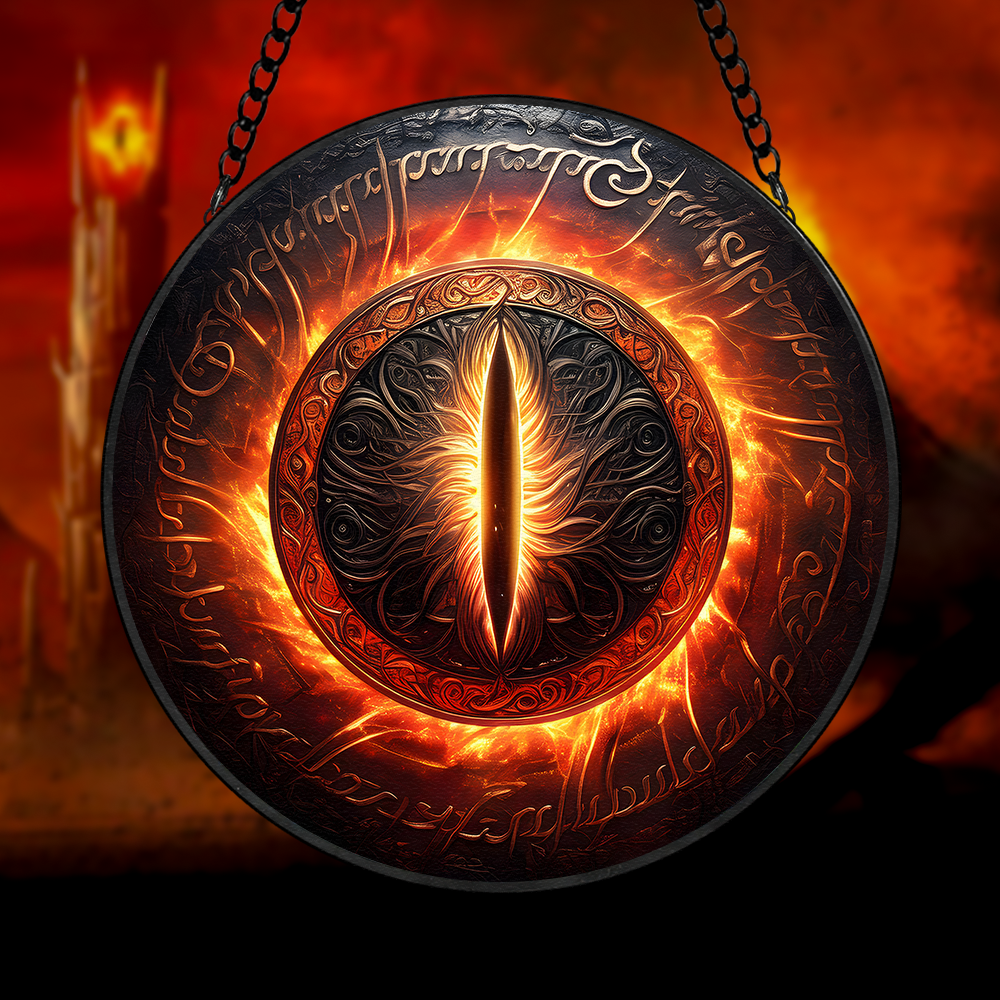 Gifts For Fantasy Novel Fans Stained Glass Ornament, Mysterious Fire Eye 03qhpu280824-Homacus