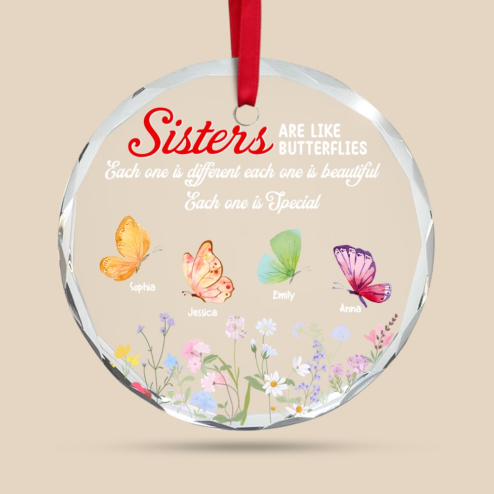 Personalized Gifts For Sisters Christmas Ornament Butterflies Wild Flower 02xqtn261124-Homacus