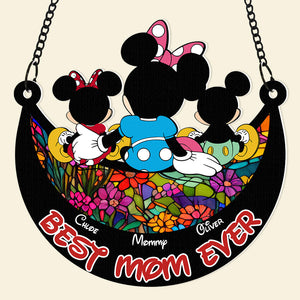 Personalized Gifts For Mom Window Hanging Suncatcher Ornament Mother's Day Mouse Mom And Kids 01ACDT240325-Homacus