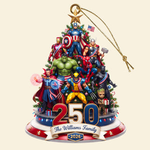 Patriotic America 250 Christmas Ornament Personalized Tree Decor 01TYDT240826
