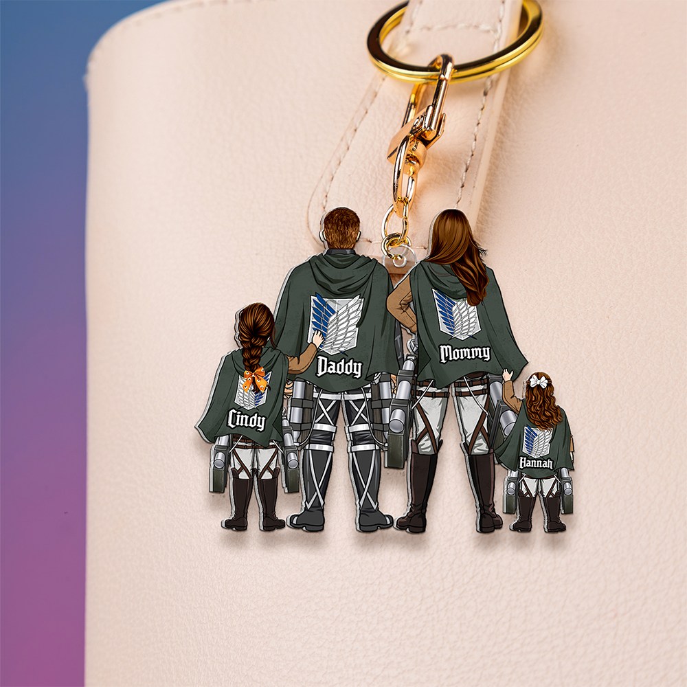Personalized Gifts For Family Keychain Anime Family 08QHHU240225HH-Homacus