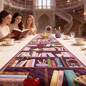 Magical Bookshelf Quilted Table Runner Personalized Gifts For Book Lovers 05NADT150826