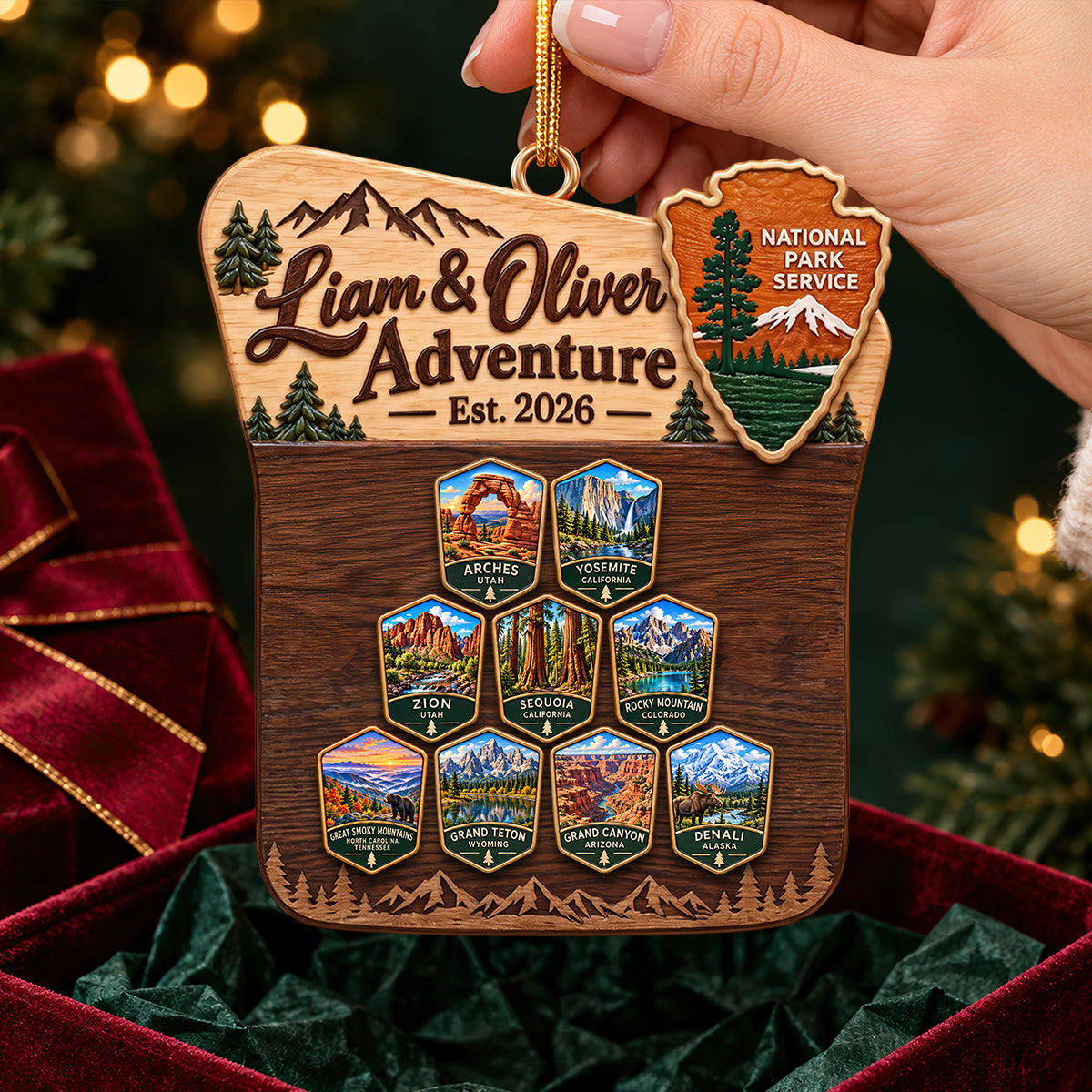 Couple National Park Travel Christmas Ornament - Personalized Gifts For Couple 02nadt250926-Homacus