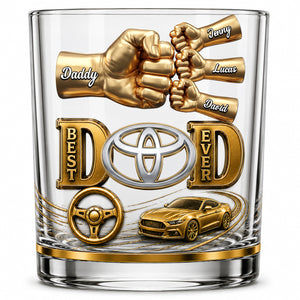 Muscle Car Dad Round Glass - Personalized Gift For Dads 03NATN220526-Homacus