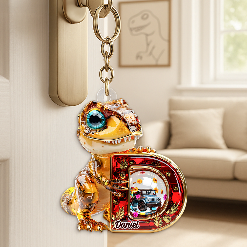 Dino Alphabet Letter Keychain- Personalized Gifts For Fans 01tgpu120625-Homacus